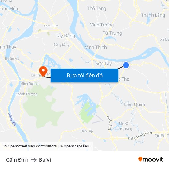 Cẩm Đình to Ba Vì map