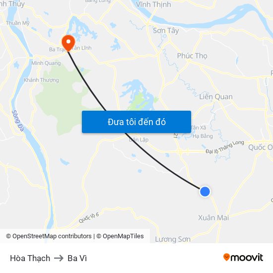 Hòa Thạch to Ba Vì map