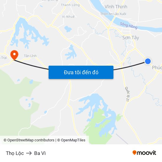 Thọ Lộc to Ba Vì map