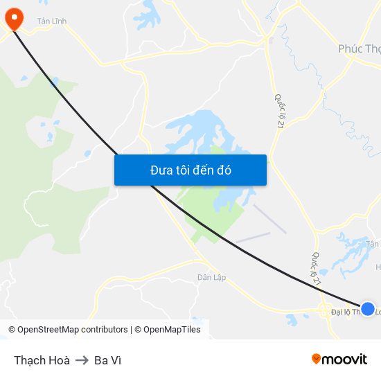 Thạch Hoà to Ba Vì map