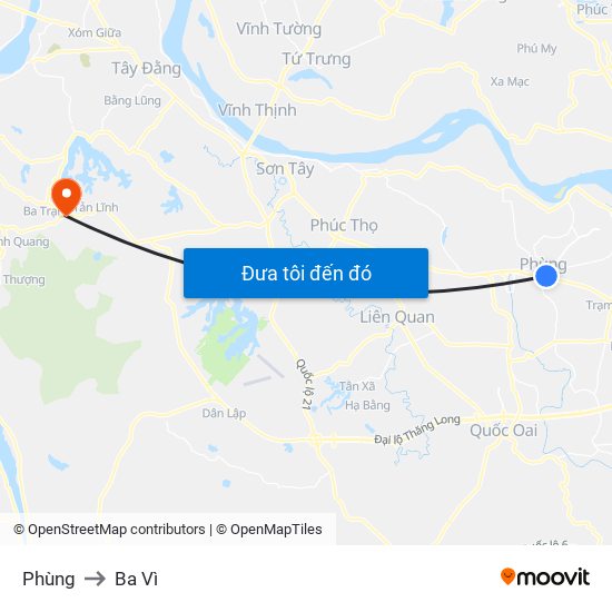 Phùng to Ba Vì map