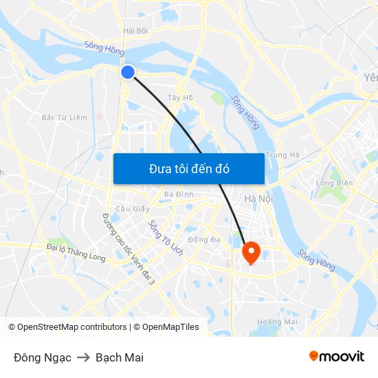 Đông Ngạc to Bạch Mai map