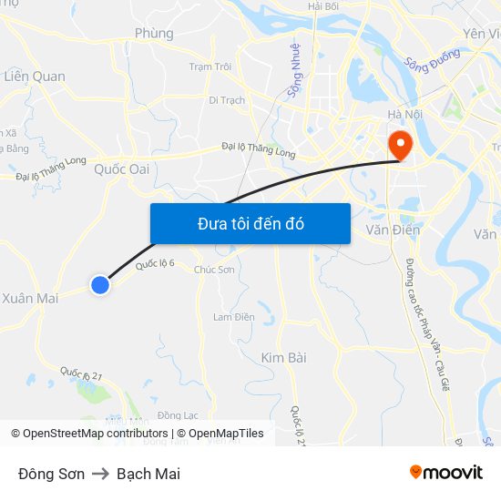 Đông Sơn to Bạch Mai map