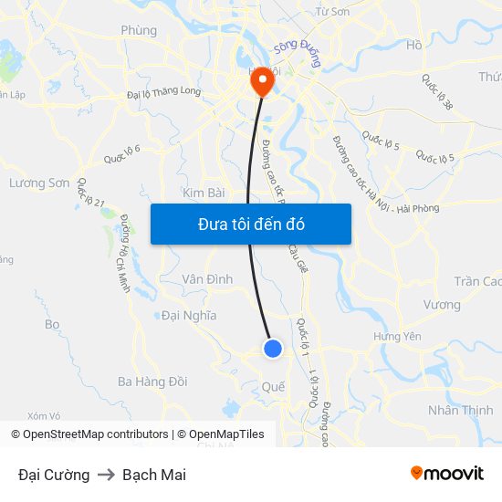 Đại Cường to Bạch Mai map