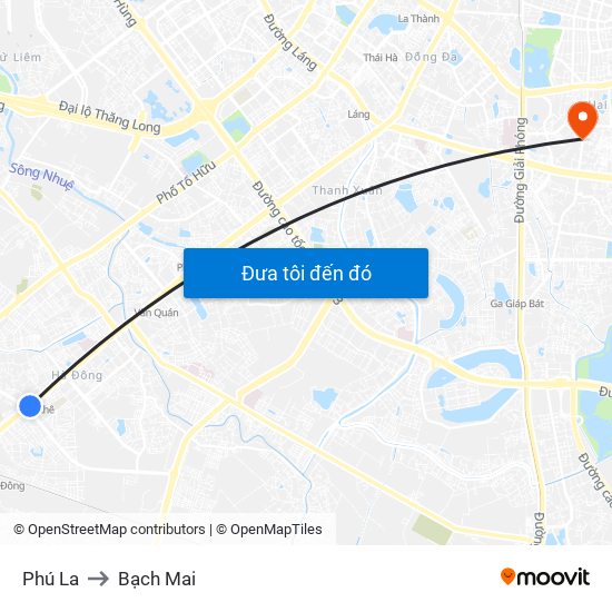 Phú La to Bạch Mai map