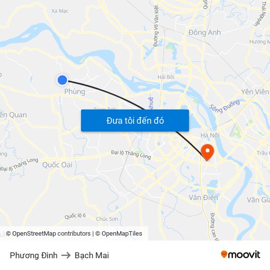 Phương Đình to Bạch Mai map