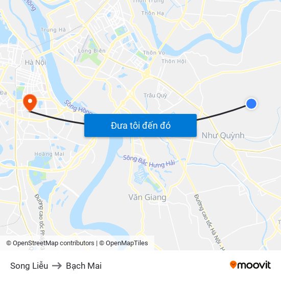 Song Liễu to Bạch Mai map