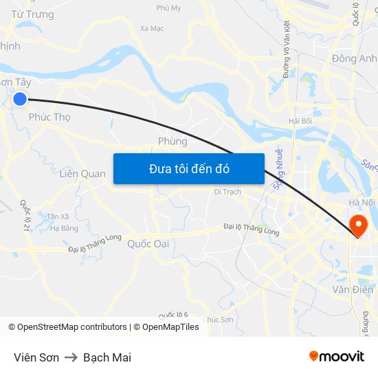 Viên Sơn to Bạch Mai map