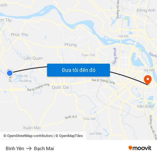 Bình Yên to Bạch Mai map