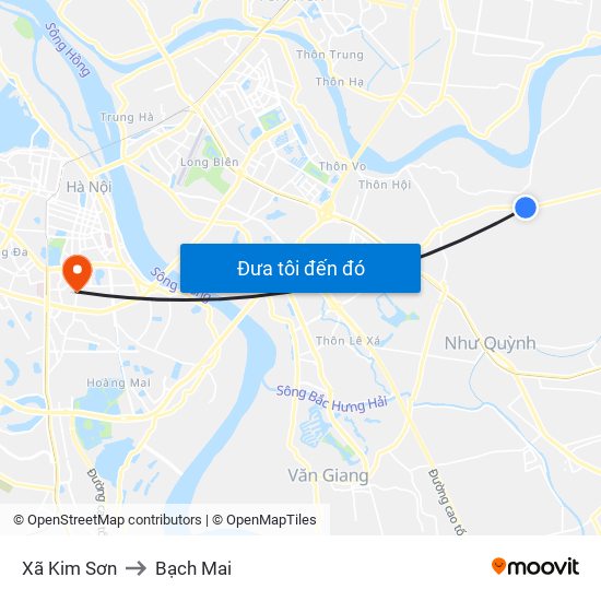 Xã Kim Sơn to Bạch Mai map