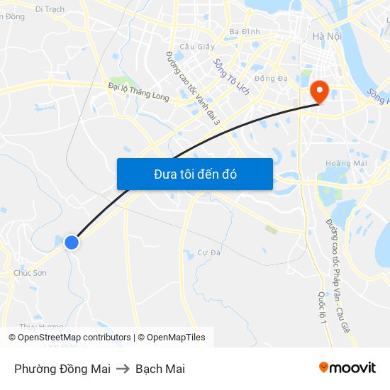 Phường Đồng Mai to Bạch Mai map