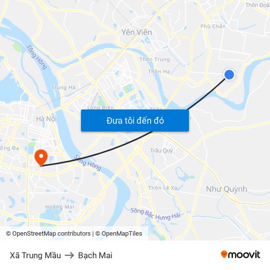 Xã Trung Mầu to Bạch Mai map