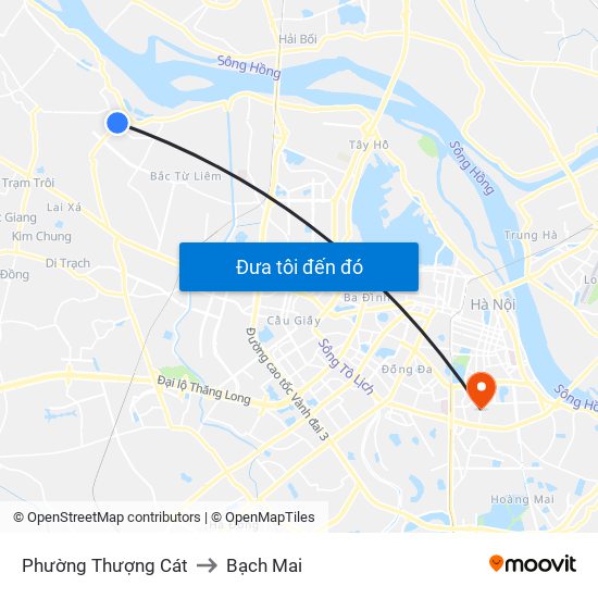 Phường Thượng Cát to Bạch Mai map