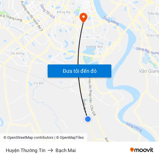 Huyện Thường Tín to Bạch Mai map