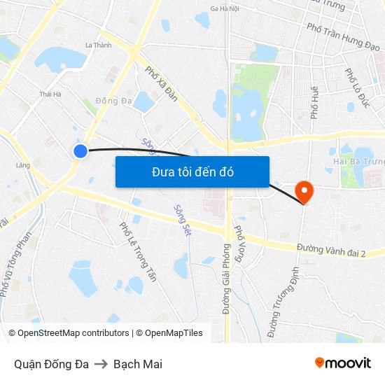 Quận Đống Đa to Bạch Mai map
