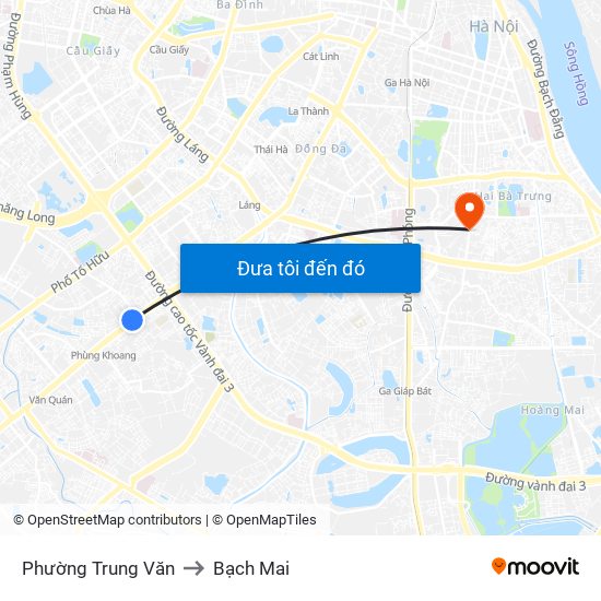 Phường Trung Văn to Bạch Mai map