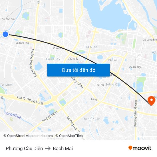 Phường Cầu Diễn to Bạch Mai map