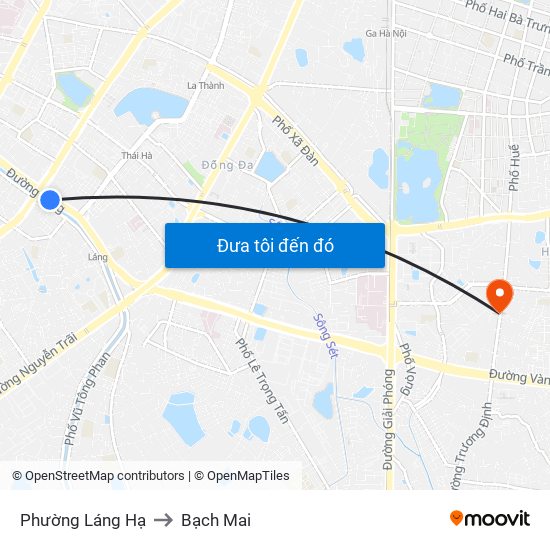 Phường Láng Hạ to Bạch Mai map