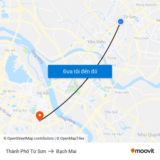 Thành Phố Từ Sơn to Bạch Mai map