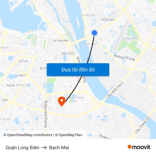 Quận Long Biên to Bạch Mai map