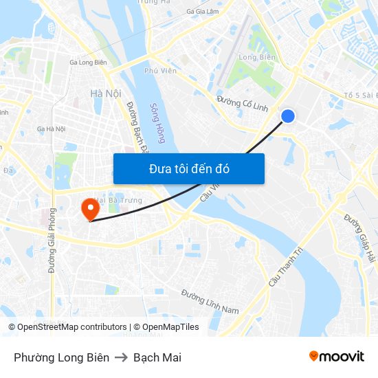 Phường Long Biên to Bạch Mai map