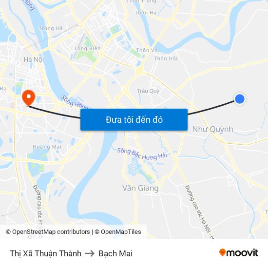 Thị Xã Thuận Thành to Bạch Mai map