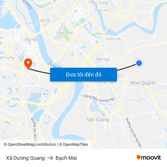 Xã Dương Quang to Bạch Mai map