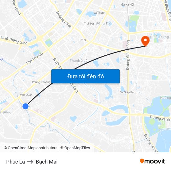 Phúc La to Bạch Mai map