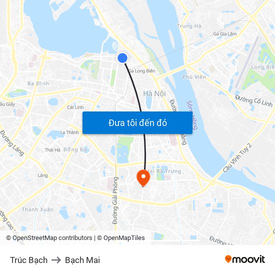Trúc Bạch to Bạch Mai map