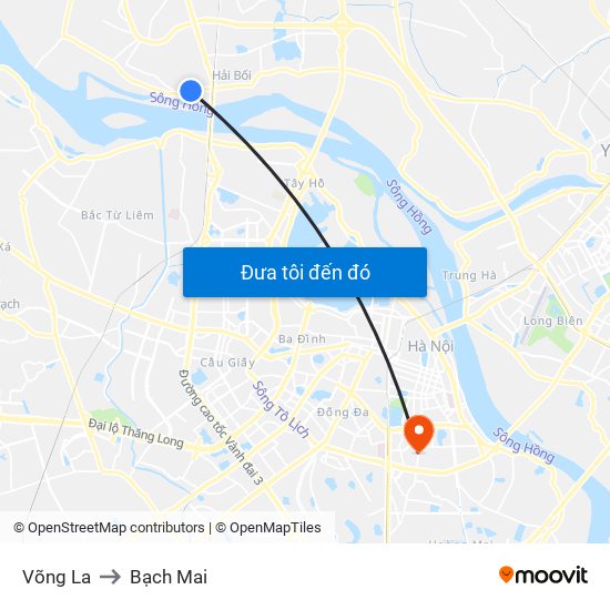 Võng La to Bạch Mai map
