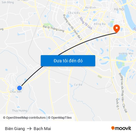Biên Giang to Bạch Mai map