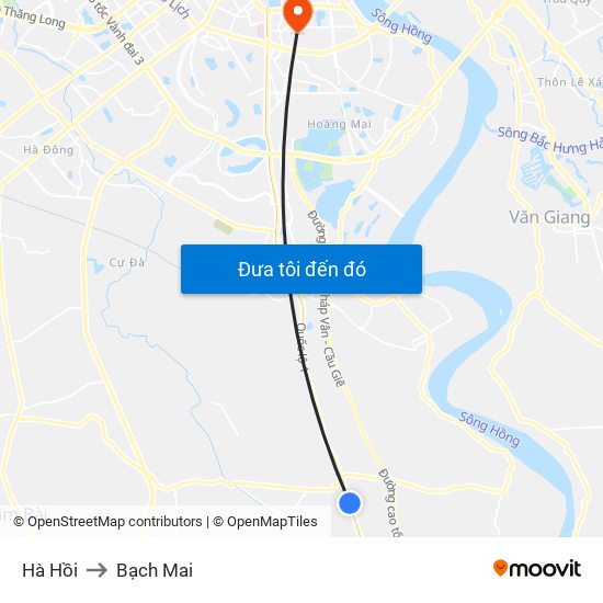 Hà Hồi to Bạch Mai map