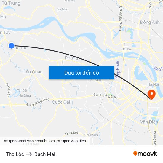 Thọ Lộc to Bạch Mai map