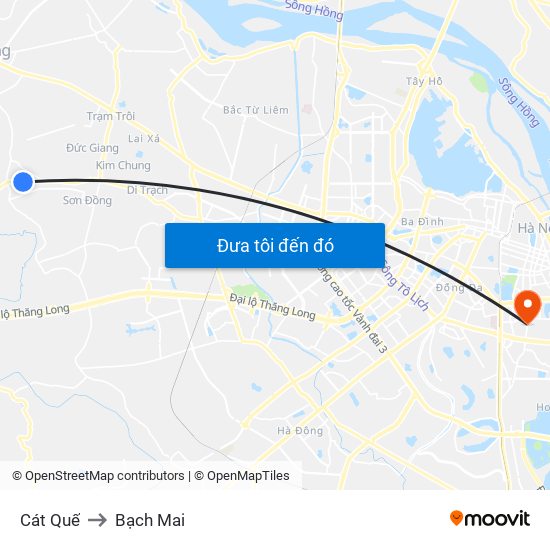 Cát Quế to Bạch Mai map