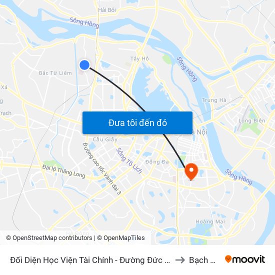 Đối Diện Học Viện Tài Chính - Đường Đức Thắng to Bạch Mai map