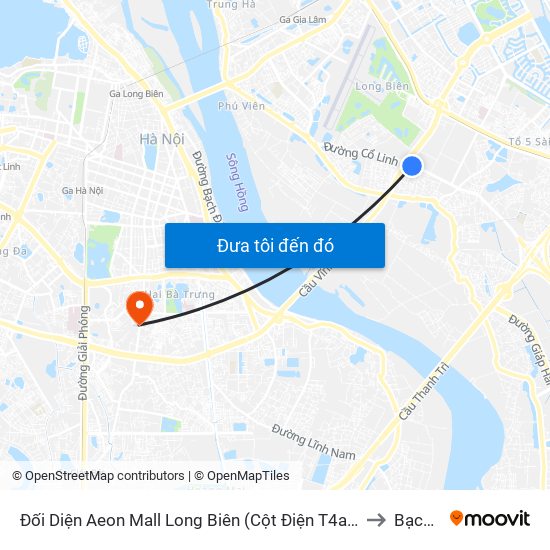 Đối Diện Aeon Mall Long Biên (Cột Điện T4a/2a-B Đường Cổ Linh) to Bạch Mai map
