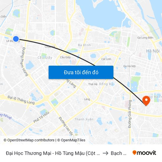 Đại Học Thương Mại - Hồ Tùng Mậu (Cột Sau) to Bạch Mai map