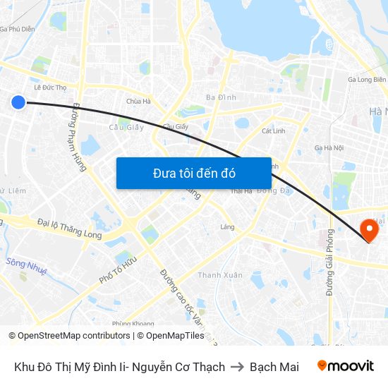 Khu Đô Thị Mỹ Đình Ii- Nguyễn Cơ Thạch to Bạch Mai map