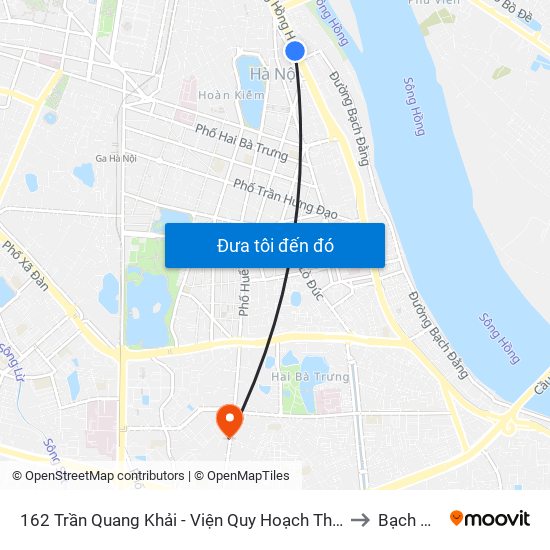 162 Trần Quang Khải - Viện Quy Hoạch Thủy Lợi to Bạch Mai map