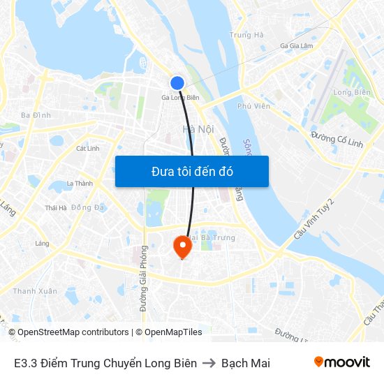 E3.3 Điểm Trung Chuyển Long Biên to Bạch Mai map