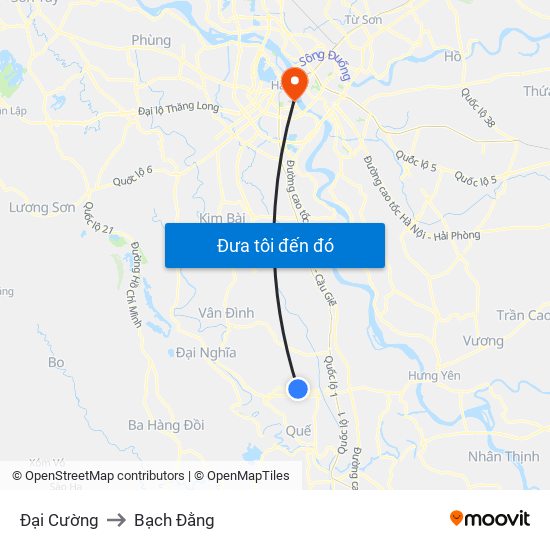 Đại Cường to Bạch Đằng map