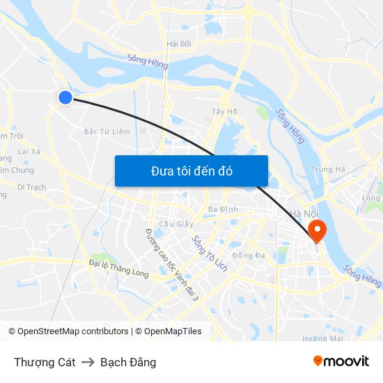 Thượng Cát to Bạch Đằng map