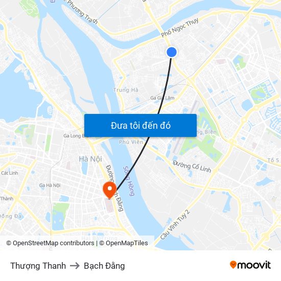 Thượng Thanh to Bạch Đằng map