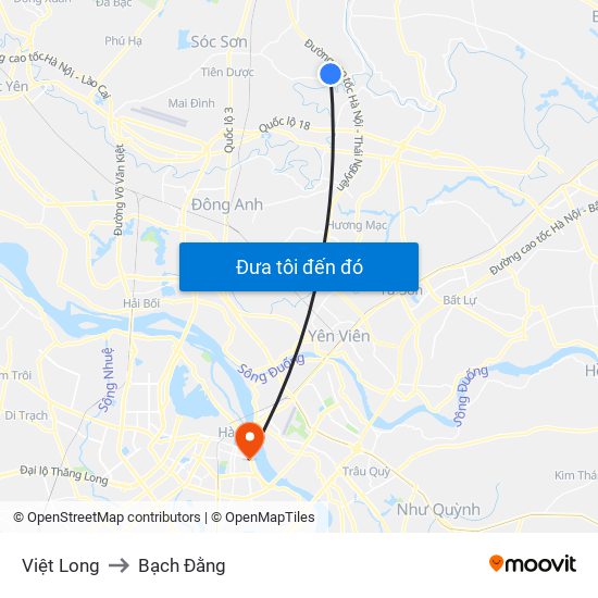 Việt Long to Bạch Đằng map