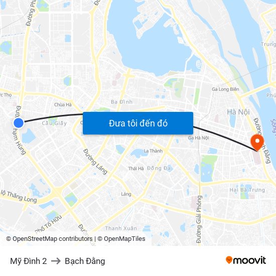 Mỹ Đình 2 to Bạch Đằng map