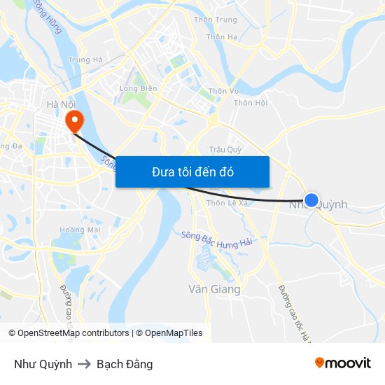 Như Quỳnh to Bạch Đằng map