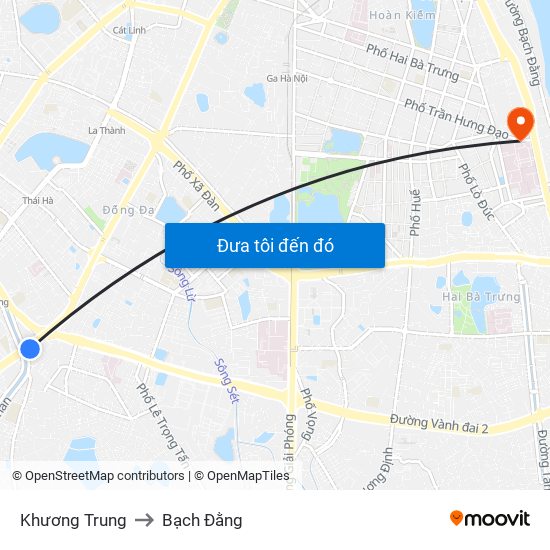 Khương Trung to Bạch Đằng map