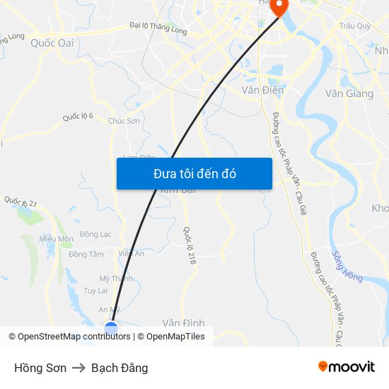 Hồng Sơn to Bạch Đằng map