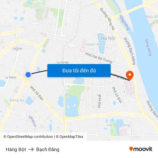 Hàng Bột to Bạch Đằng map