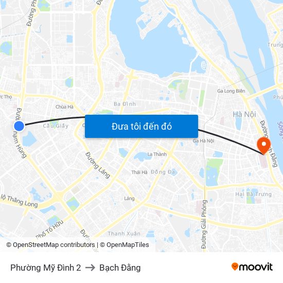 Phường Mỹ Đình 2 to Bạch Đằng map